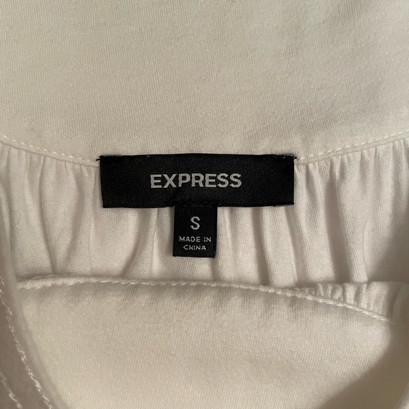 Express sleeveless blouse (tunic) size S, white and gray. Loose fitting - Picture 17 of 17